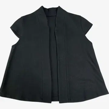 블랙 노카라 숏 슬리브 베스트 고품질 울 100% M 따뜻한 경량