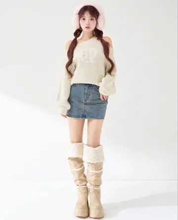 [ 당일 발송 ] 다리치 케이블 로고 아지메 니트탑