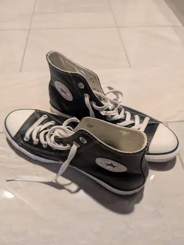 컨버스 가죽 하이컷 블랙 28cm