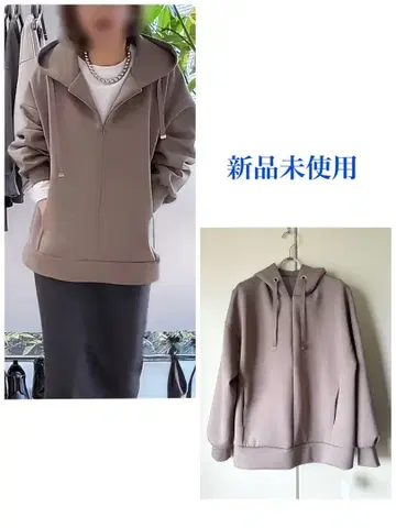 [미사용 새상품] 택 포함 종이상자 프론트 2way 후드티