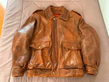 빈티지 램 가죽 자켓 브라운