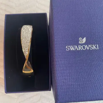 Swarovski 골드 트위스트 뱅글