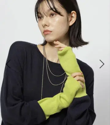 niko and - 캐시미어 혼방 배색 니트 풀오버 네이비 L사이즈