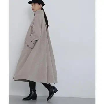 natural beauty basic 스탠드 카라 A라인 롱 코트