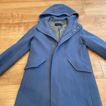MACPHEE 후드 부착 블루 피 코트