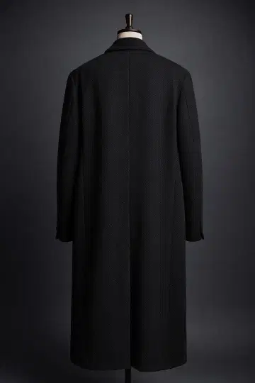 블랙 체스터 코트 롱 기장