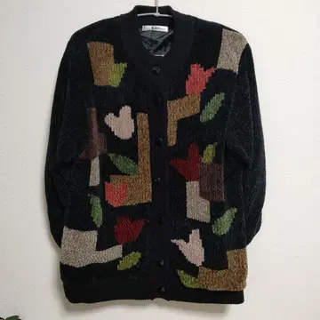 vintage 몰 얀 추상 패턴 니트 자켓