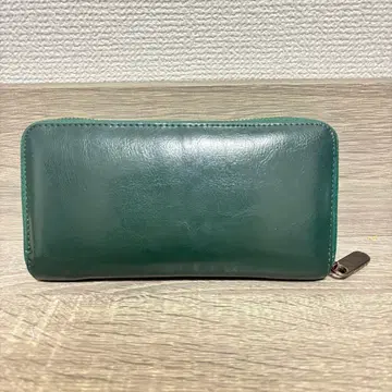 다크 그린 가죽 장지갑
