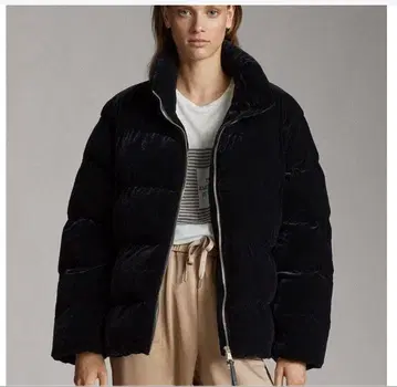 Massimo Dutti 벨벳 퍼퍼 자켓