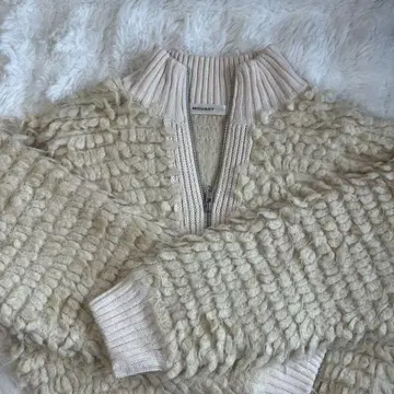 MOUSSY 루프 니트 쇼트 블루종
