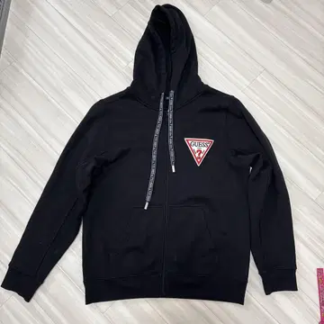 GUESS 블랙 집업 후드티