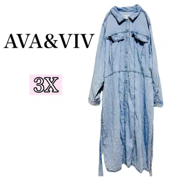 한정판 AVA&VIV 데님 원피스 자켓 [ 3X ] 블루