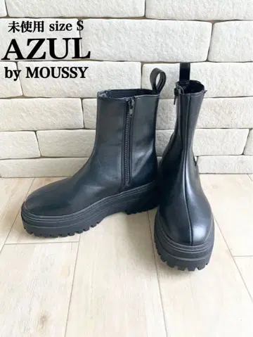 미사용 AZUL by MOUSSY 블랙 통굽 부츠 S 사이즈