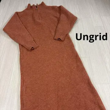 Ungrid 리브 하이넥 지퍼 니트 원피스 F