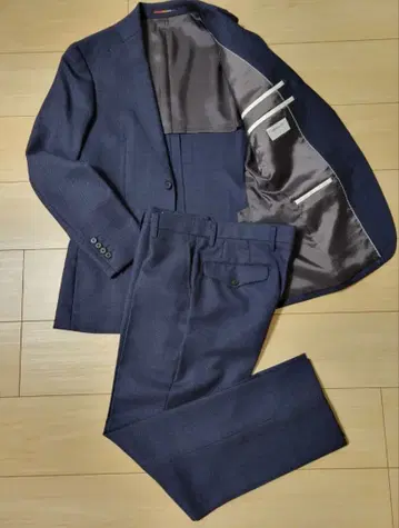 [ 새상품급 ] 오리히카 재킷 팬츠 수트 3 피스 블루 격자 무늬 Y4