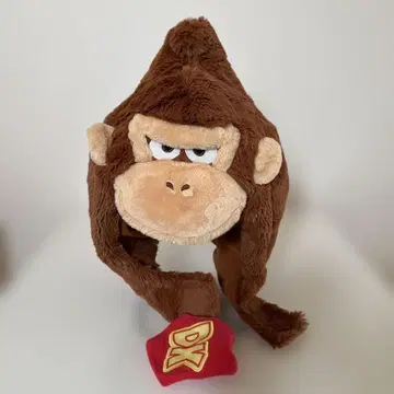 동키콩 봉제 인형 모자 DK 마크 포함
