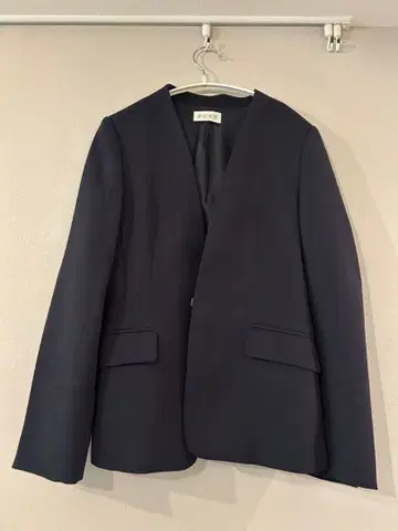 PLST 네이비 노카라 자켓