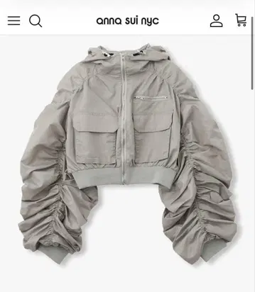 16500엔 ANNA SUI NYC 그레이 셔링 라이트 숏 MA-1