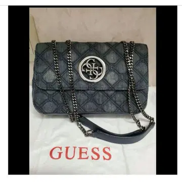 GUESS 데님 퀼팅 숄더백