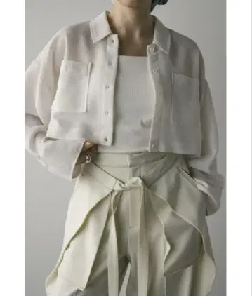 STYLEMIXER 와이드 슬리브 메쉬 숏 셔츠