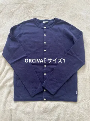 ORCIVAL 오르치발 코튼 크루넥 가디건 사이즈 1 블루