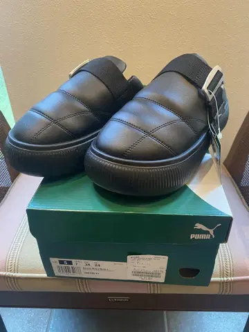 PUMA 블랙 슬라이드 샌들 B 사이즈