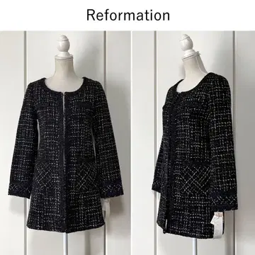 [ 택 포함 새상품 ] Reformation 노카라 트위드 코트