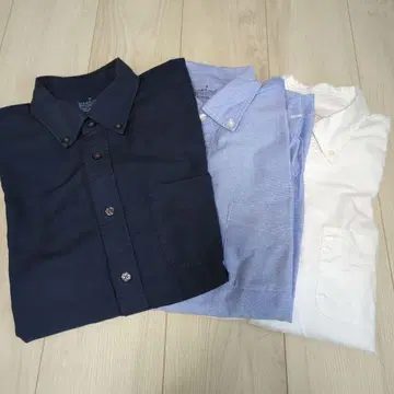 무인양품 긴팔 셔츠 3세트 M 사이즈 네이비 스카이블루 화이트