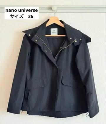 [ 새상품급 ] nano universe 후드 부착 블랙 점퍼