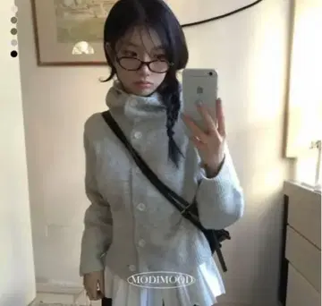 modimood 하이넥 니트 가디건