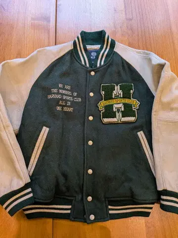 90s HARVARD UNIVERSITY 가죽 바시티 자켓 L 빈티지