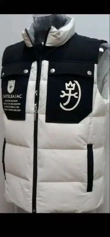 JC de CASTELBAJAC 다운 베스트 화이트 블랙 소재