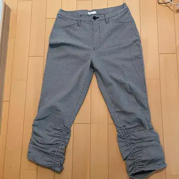 타르티스 화이트 블랙 체크 캐주얼 팬츠