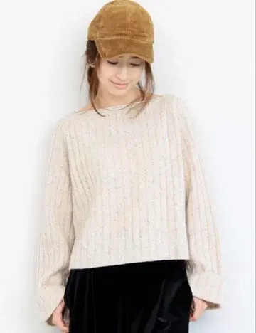 유나이티드 애로우즈 컬러 네프 와이드 리브 니트