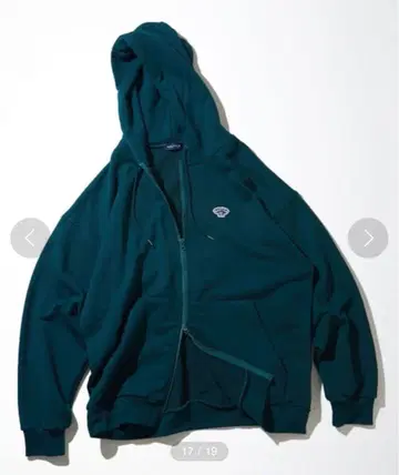 NAUTICA 로고 풀 집업 맨투맨 후디 후드티 그린