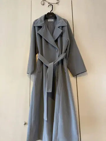 RANDA 라이트 블루 롱 코트 벨트 포함