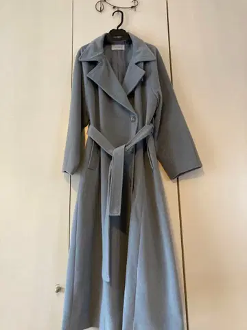 RANDA 라이트 블루 롱 코트 벨트 포함