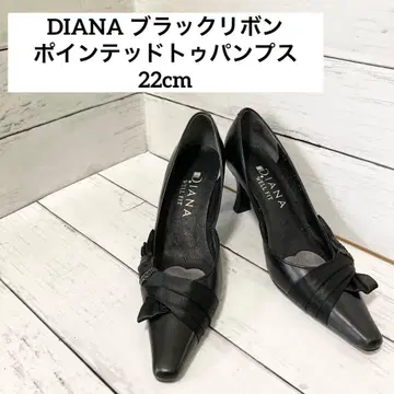 DIANA 블랙 리본 스틸레토 펌프스 22cm