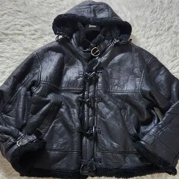 최고급 XXL! 리얼 무스탕 2way 자켓 더플 램 가죽 블랙