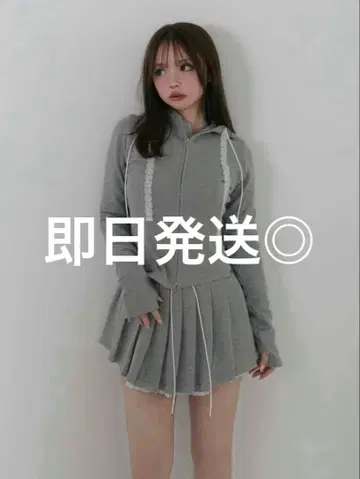 andmary Mimi 레이스 후드 세트업 그레이
