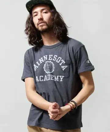 Champion 나노 유니버스 트리코 태그 복각 칼리지 T셔츠