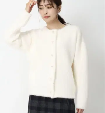 미슈마슈 펄 단추 샤기 코디건