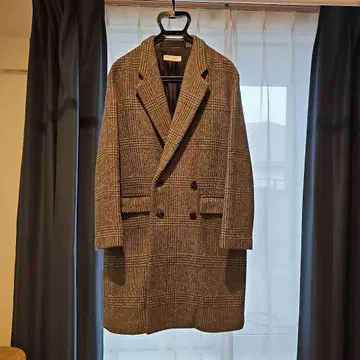 UNITED ARROWS 체크 무늬 체스터 코트