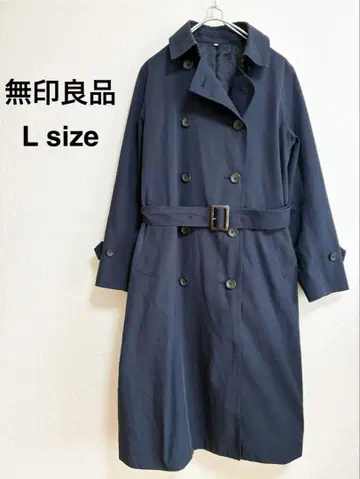 무인양품 MUJI 네이비 더블 브레스트 트렌치코트 L 사이즈