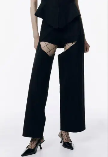 JOSEMOON SLIM FRALE PANTS 블랙 36