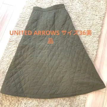 UNITED ARROWS 카키 퀼팅 스커트