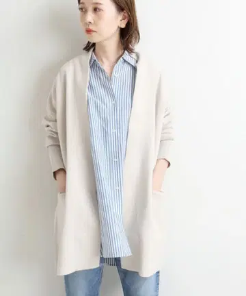 IENA C/N 실크 가운 가디건 아이보리