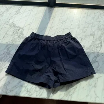 네이비 숏팬츠 허리밴딩 m