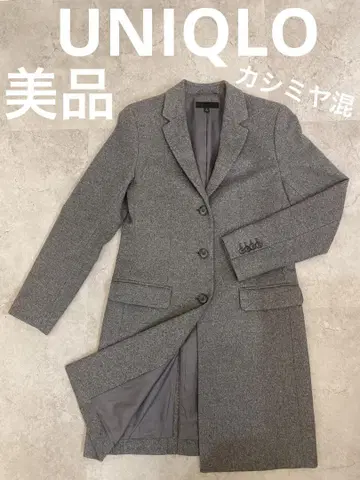 [새상품급] UNIQLO 유니클로 그레이 체스터 코트 캐시미어 혼방