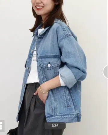 롱 데님 자켓